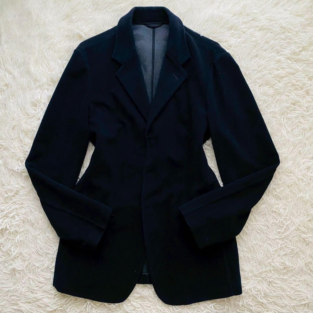 Giorgio Armani Black Wool-Cotton Velour Dinner Jacket Men's Italy Size M