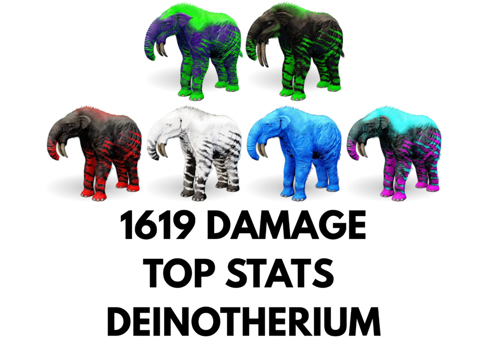 Deinotherium 1619 DAMAGE TOP STATS Clone Ark Survival Ascended Official PVE