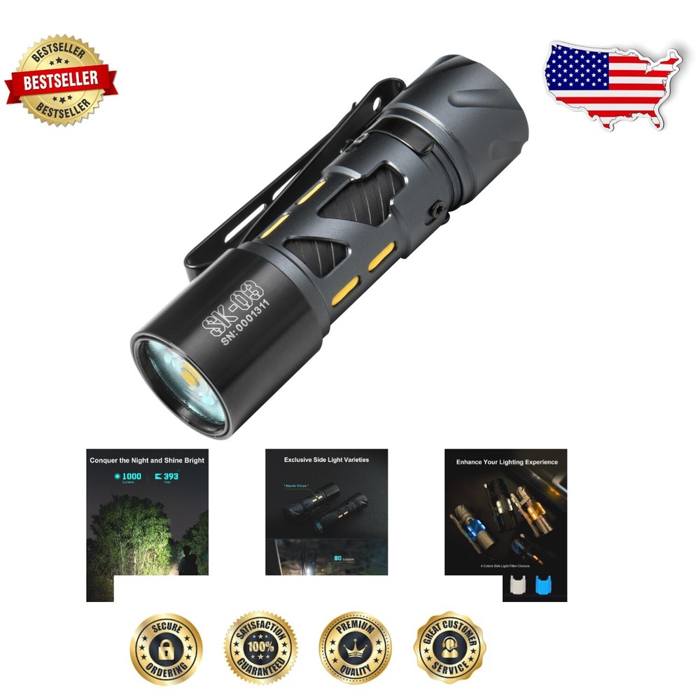 Portable 1000 Lumen Flashlight with Multi-Mode Options for Outdoor Adventures