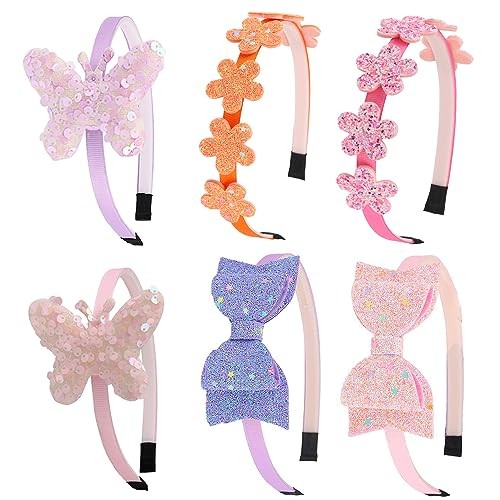 Glitter Bow Headband for Toddler Girls with Pattern Design