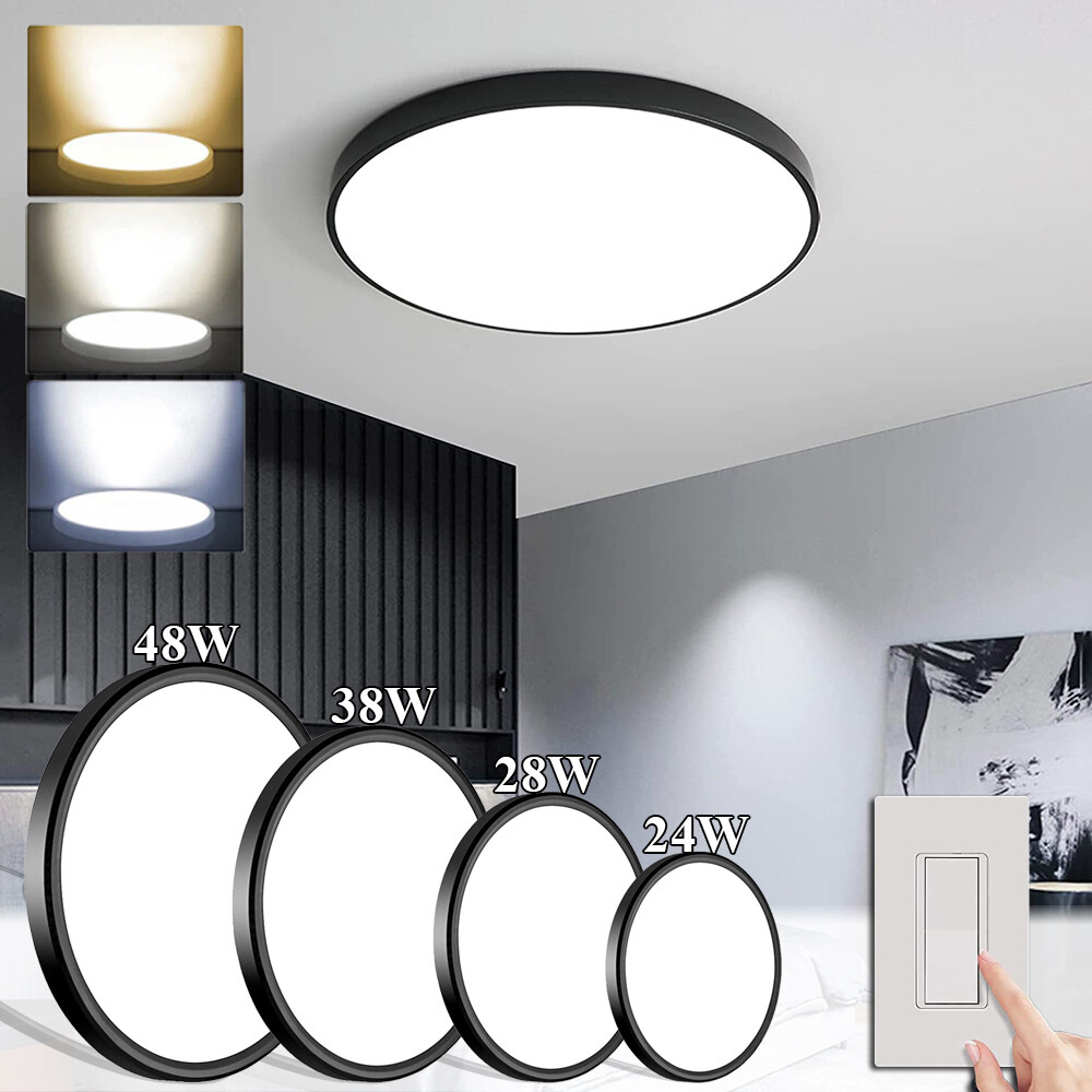 Ultra-thin LED Panel Ceiling Light Flush Mount Fixture Lamp Kitchen Home Bedroom