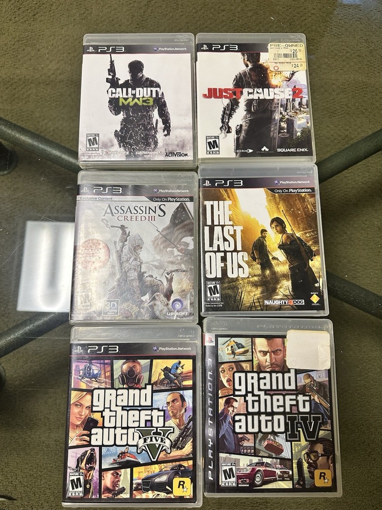 6 Action Games for PS3 PlayStation 3 Lot Bundle (GTA 5, The last of us, etc!!)