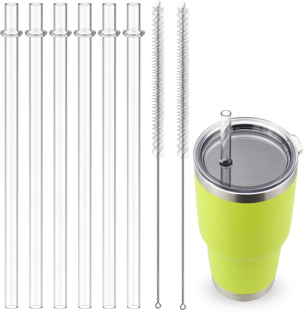 6-Pack Reusable Straws for YETI Tumblers - 9 Inch Replacement Straws Compatible with YETI Straw Lids