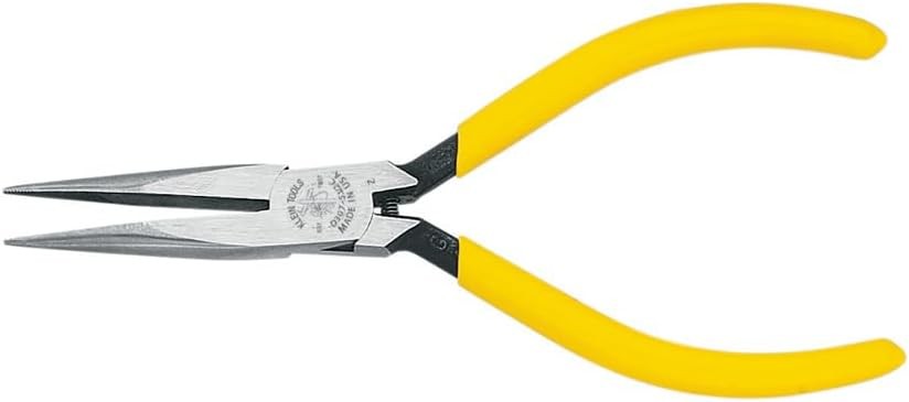 Klein Tools Slim Needle Nose Pliers 5-12 Inch with 1-32 Inch Tip Yellow D307-51/2C