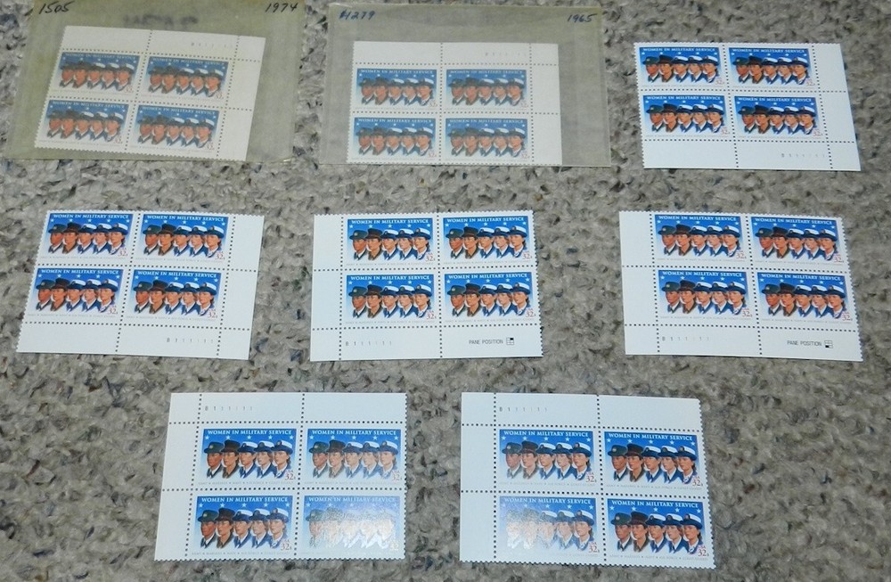 Unused Stamp lot of 8 Scott #3174 Women in Military Service 32 cent Plate Blocks