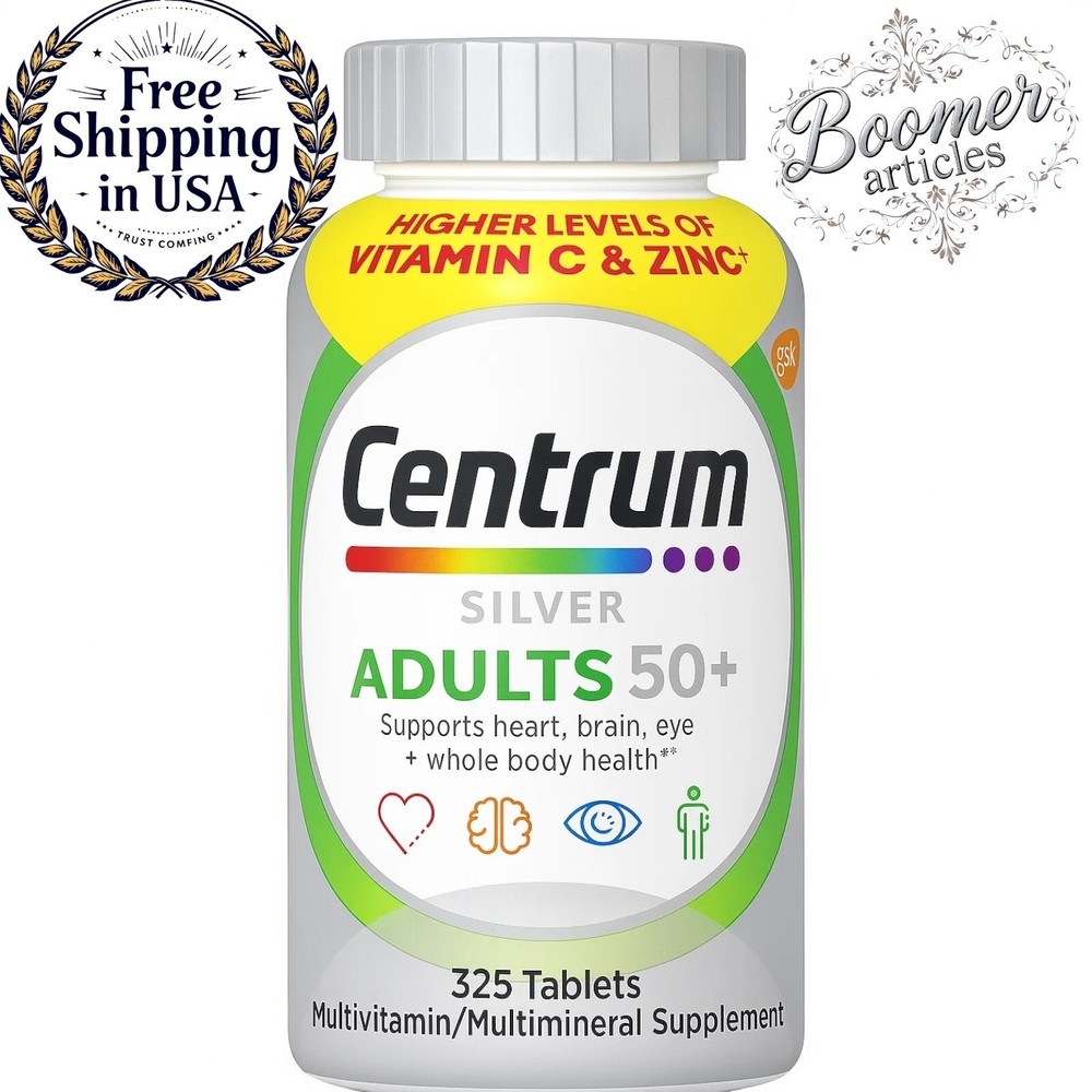 Centrum Silver Men 50+ Multivitamin for Immune Heart Eye Brain Support 275 Tablets