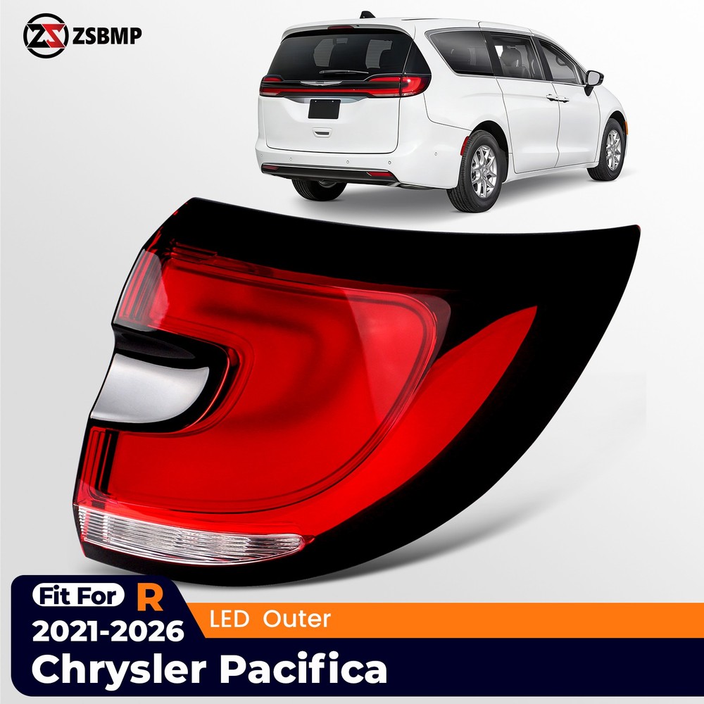 For 2021-2026 Chrysler Pacifica Outer LED Tail Light Right Side Chrome With Bulb