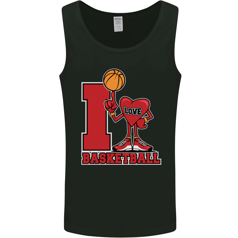 I Love Basketball Mens Vest Tank Top