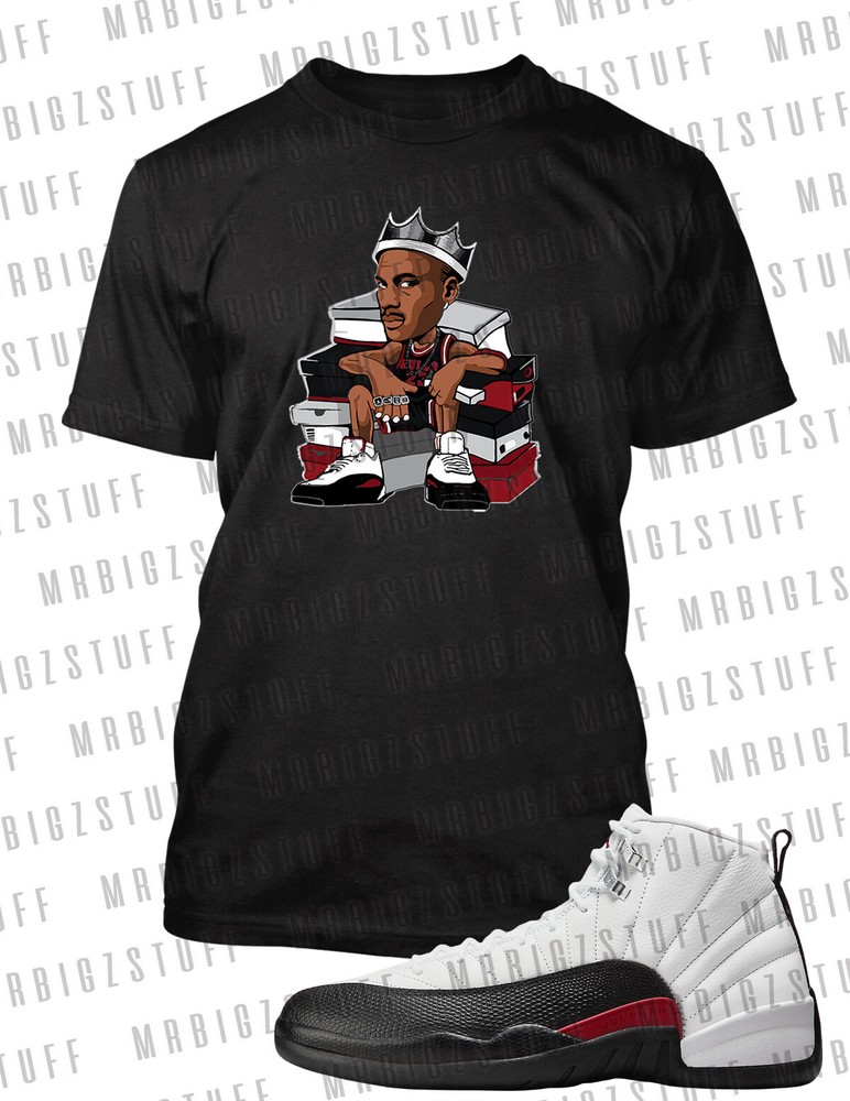 King J Big & Tall Graphic Tee with J12 Red Taxi Sneaker Design
