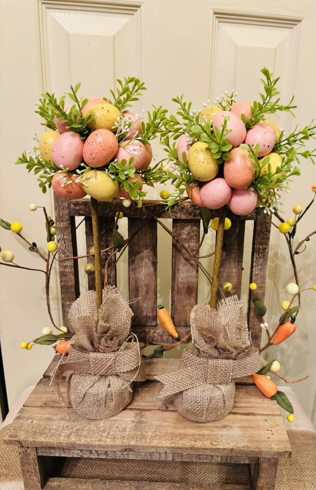 🩷New Easter Egg Topiary Tree Set