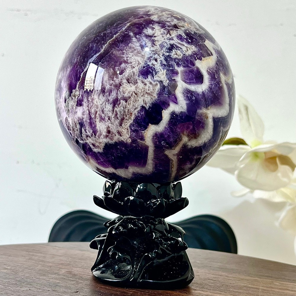 4.18LB Natural Dreamy Amethyst ball Quartz crystal Sphere Crystal Reiki Healing