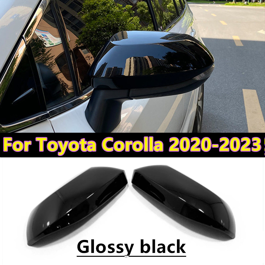Glossy Black Side Rearview Mirror Cover Trim for 2020-2023 Toyota Corolla