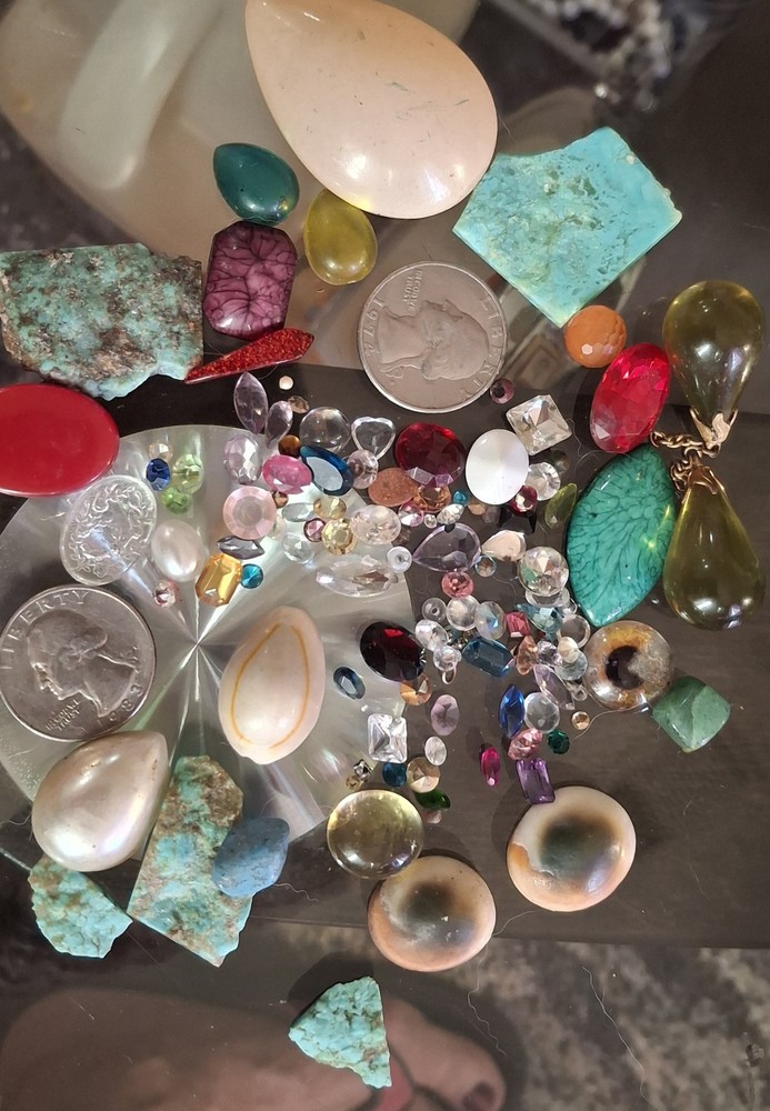 Vintage Mixed Lot of natural gemstones natural loose  Turquoise & More 66 Grams