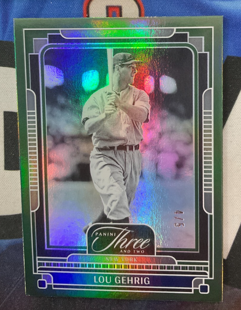 2025 Panini Three & Two Baseball #137 Lou Gehrig Green 4/5 (JR)