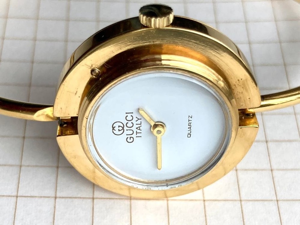 Gucci Vintage Change Bezel Watch Quartz 16.2cm Band Old Condition