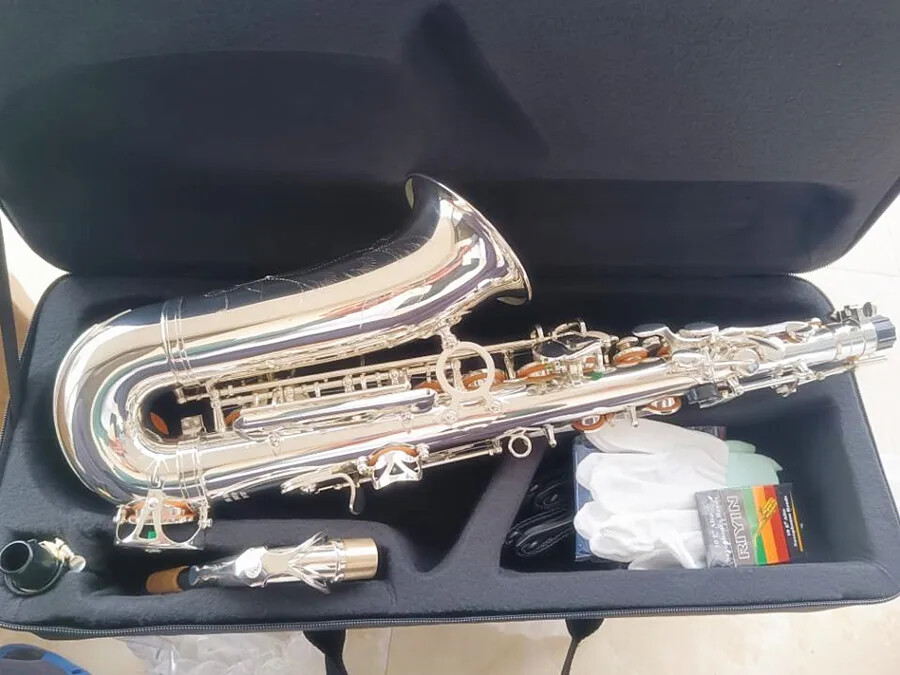 New silvering Alto Saxophone, E-Flat High Quality JAS 700Q Eb Sax With Case