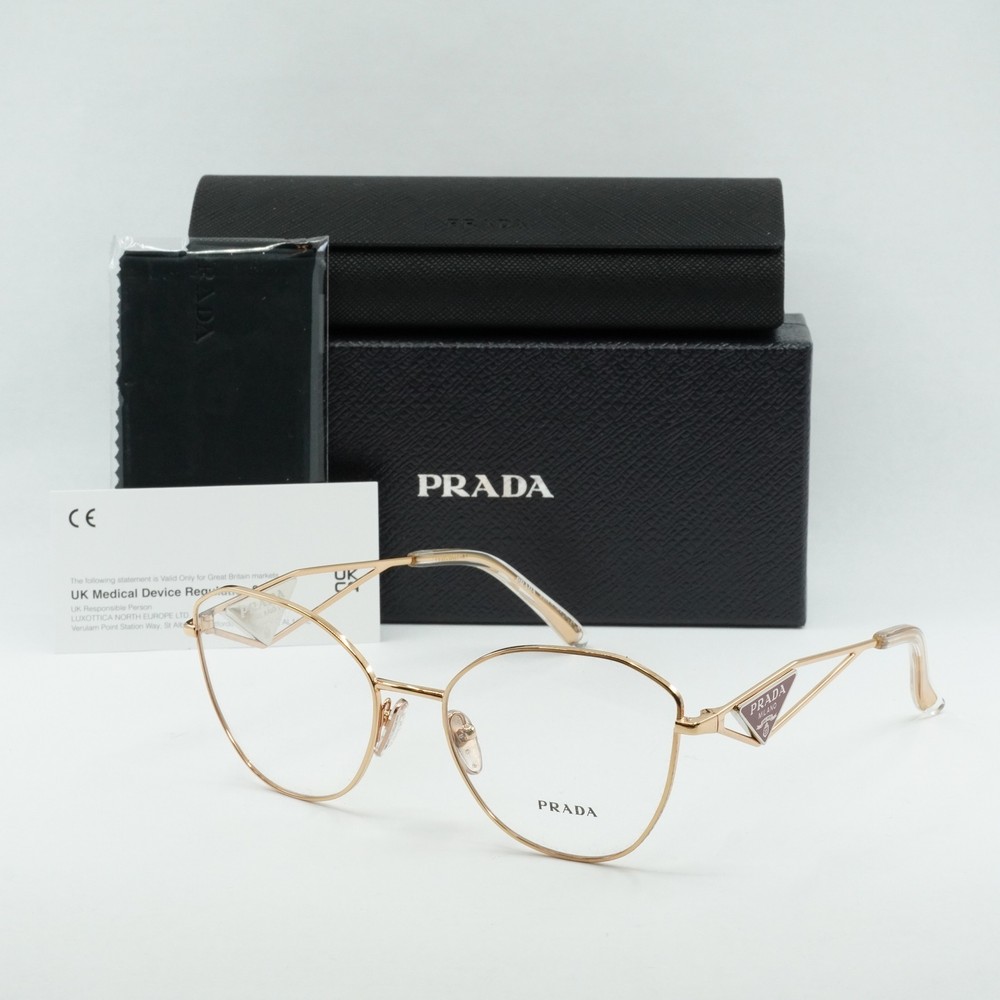 Authentic PRADA PR52ZV Pink Gold 53mm Eyeglasses New ZVF1O1