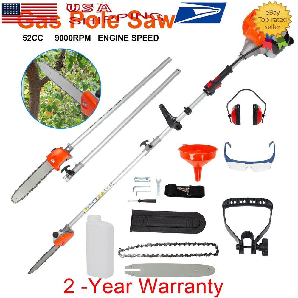52cc Gas Trimmer Saw Tree Trimmer Chainsaw Gas Powered Pole Saw Pruner Pruning