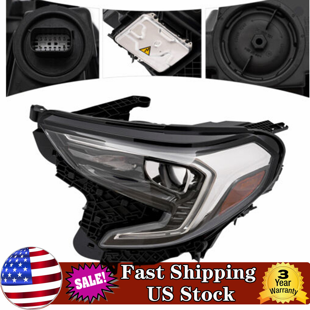 Left Driver Side For GMC Terrain 2018-2021 Full LED Headlight Assembly W/ Bulbs