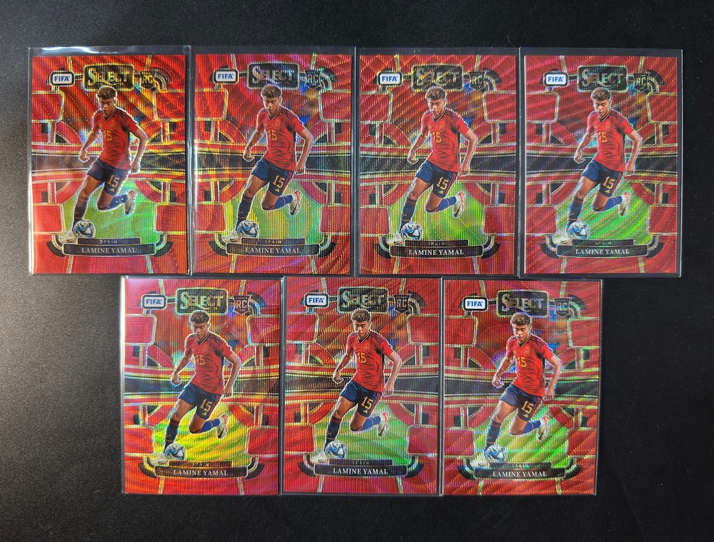 Lamine Yamal 2023-24Panini Select FIFA #98 RC Rookie Terrace Red Wave /149 lots7