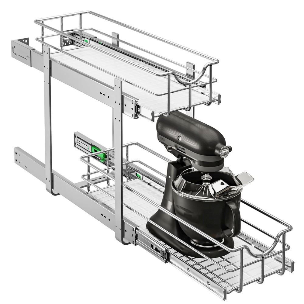 2-Tier Kitchen Cabinet Pullout Shelf and Drawer Organizer, Soft Close Pantry ...