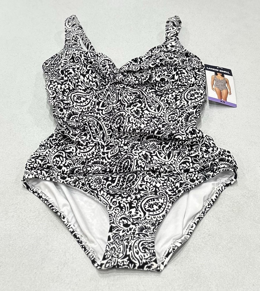 Lands' End Women's UPF 50 Removable Cups Swimsuit, Multi, Size XS