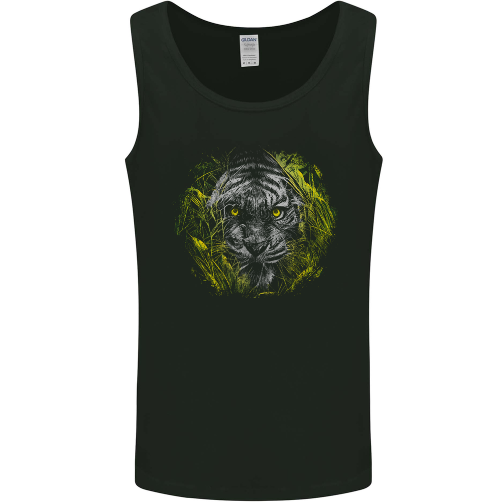 A Tiger in the Grass Mens Vest Tank Top