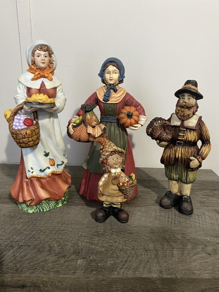 Vintage Thanksgiving Pilgrim Figurines