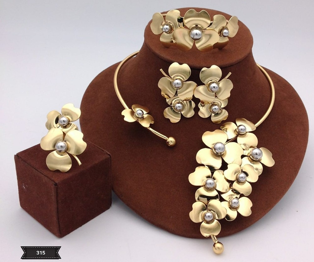 Dubai Gold Plated Luxury Necklace Set