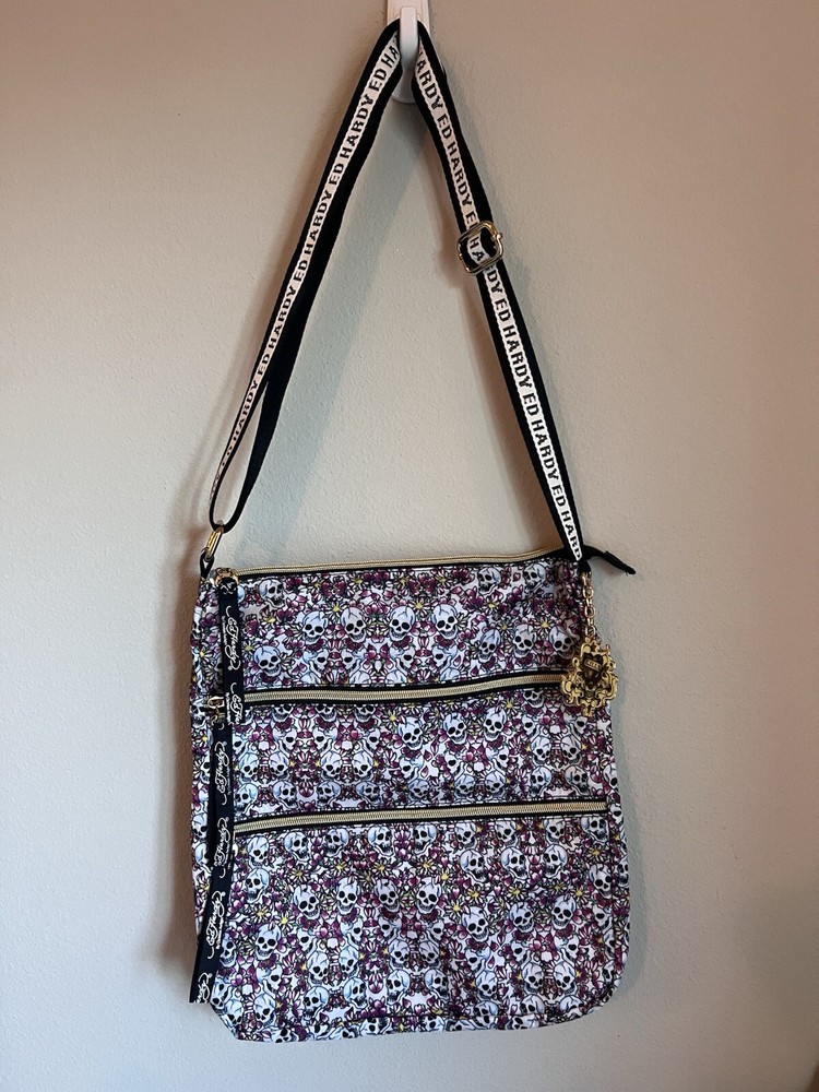 Rare Y2K Ed Hardy Kills Crossbody Tote Purse