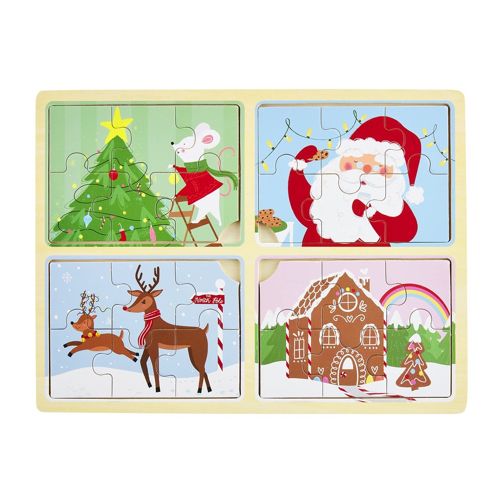 4 in 1 Holiday Puzzle, Santa, 7 1/2