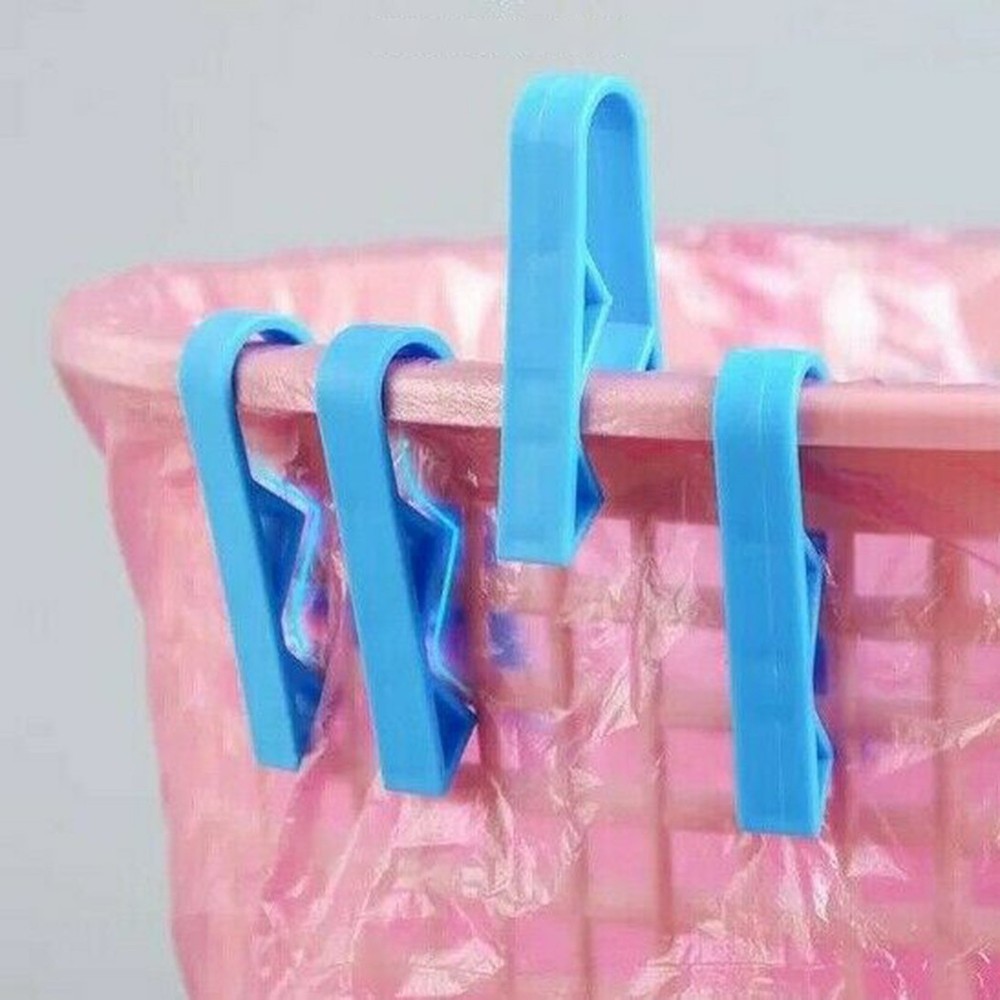 4-10 PC Plastic Bin Bag Clips for Kitchen Trash Waste Holders