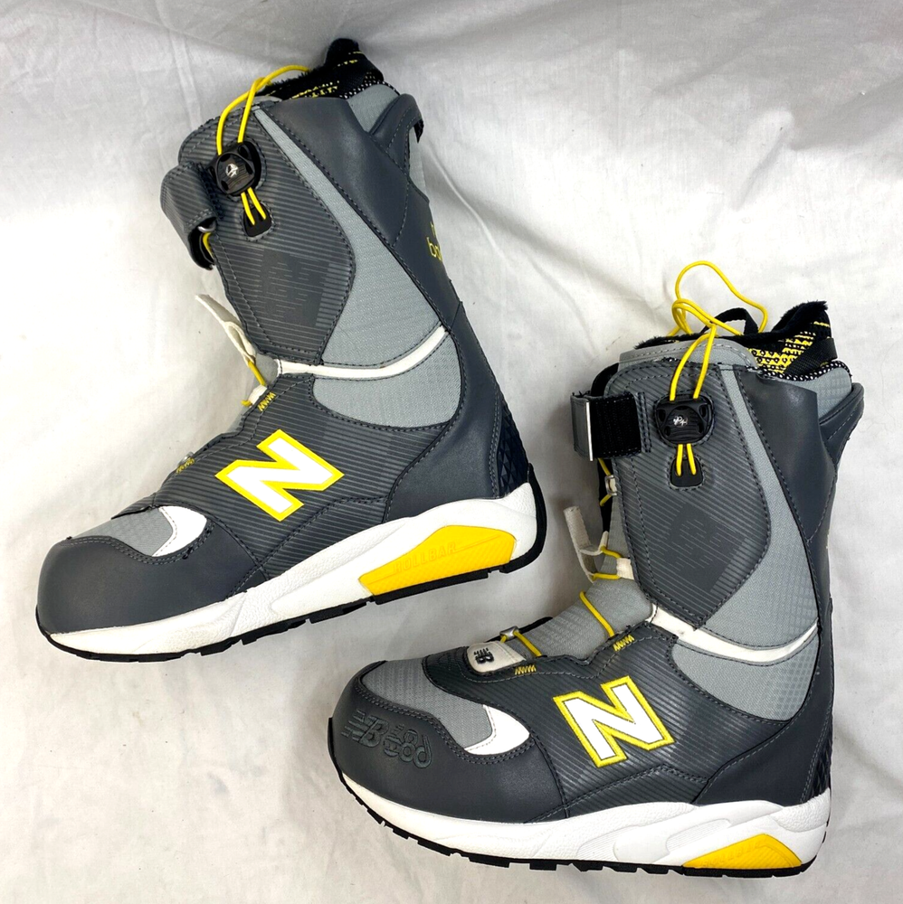 686 x New Balance Snowboard Boots 580 Men's 9 Black Grey Yellow Limited Edition