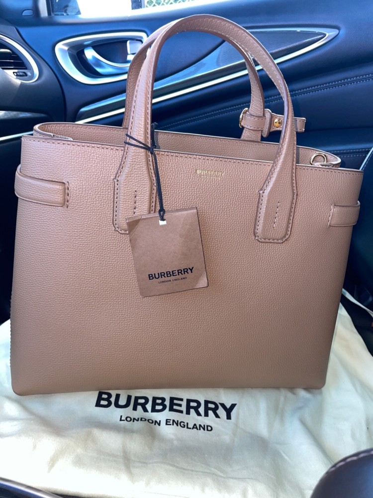 Pre-loved Burberry Banner Tote House Check Derby Shoulder Bag Camel