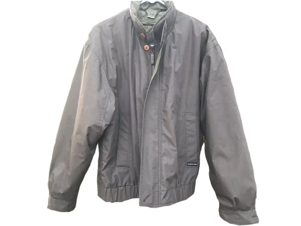 Men's Retro Quilted Grey Bomber Jacket Size 48 Removeable Lining-image