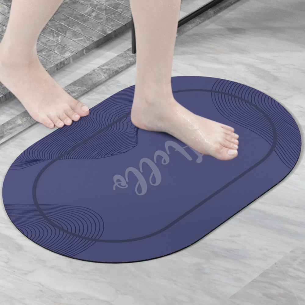 Non-Slip Absorbent Bath Mat with Quick-Dry Washable Design and Rubber Bottom