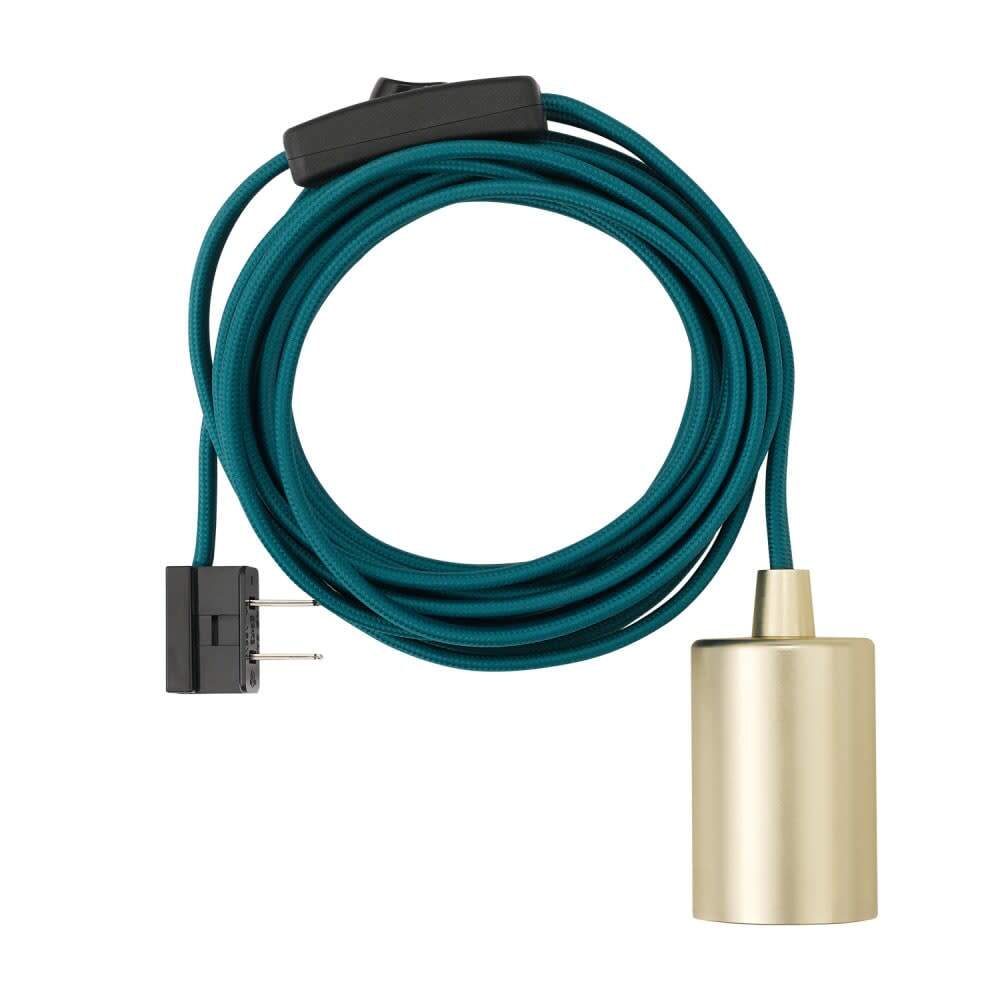 Globe Electric 69997 Novogratz Electric Emile Plug-In Exposed - Brass