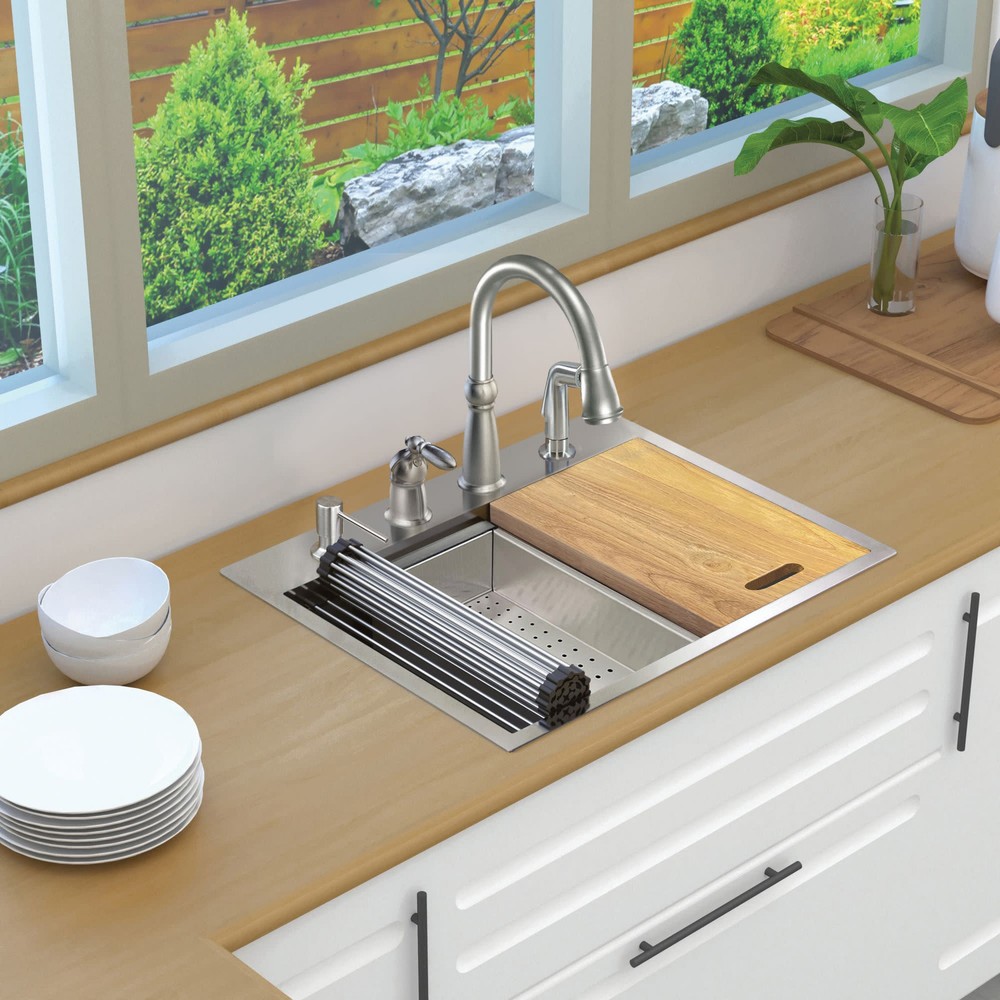 Transolid 27-Inch Drop-In Single Basin Stainless Steel Kitchen Sink