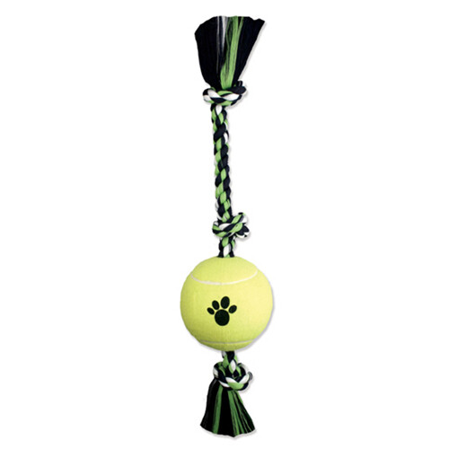 Mammoth Pet Products 3 Knot Tug Dog toy w/4in Tennis Ba
