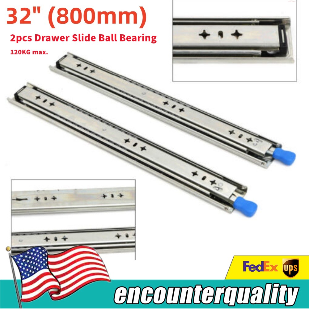 32 Inch Heavy Duty Ball Bearing Drawer Slide 266lbs Full Extension With Lock