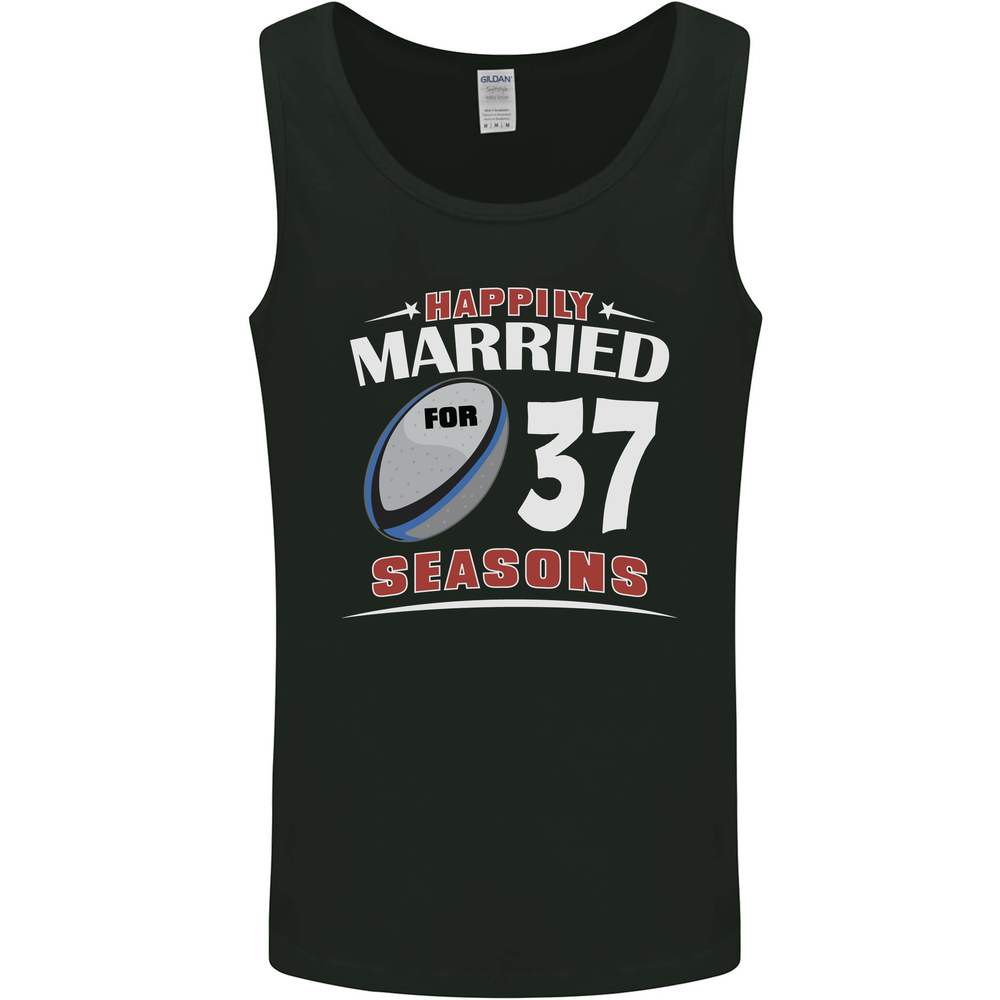 37 Year Wedding Anniversary 37th Rugby Mens Vest Tank Top