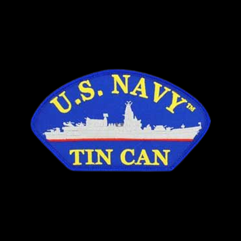 Vintage US Navy Tin Can Destroyer Chief Sailor Officer Cap Hat Patch