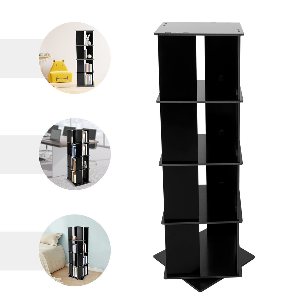 360-Degree Rotating Bookshelf Freestanding Display Storage Stand