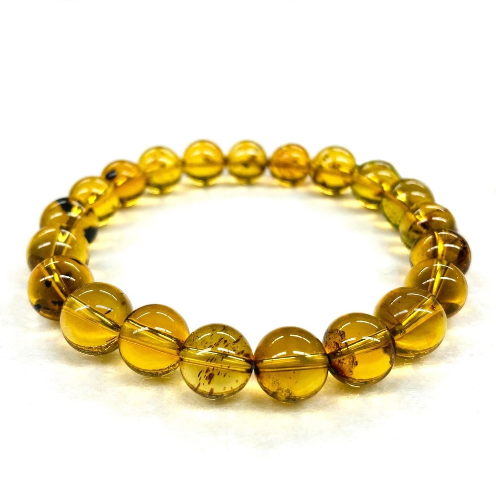 Buddhist Prayer Beads Juzu Bracelet Natural Blue Amber 10mm / 170mm