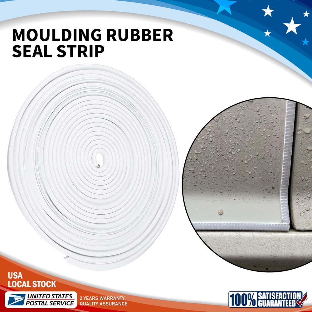White 6M Car Bonnet Trunk Hood Edge Top Rubber Sealing Strip Dust Anti-Collision