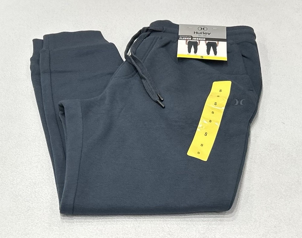 Hurley Men's Regular Fit Blue Fleece Joggers Size Small