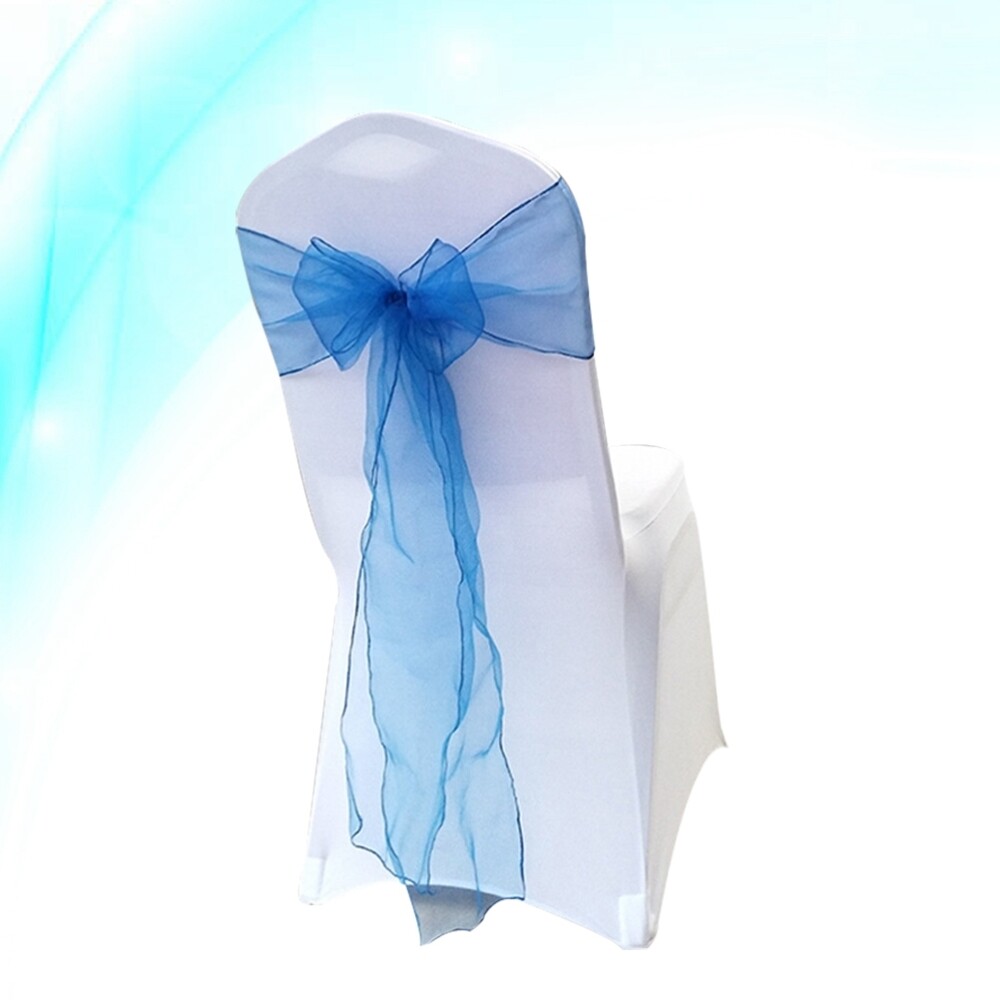 10 Pcs Organza Sashes Bows for Stool Chair Bridal Shower Event Decorations
