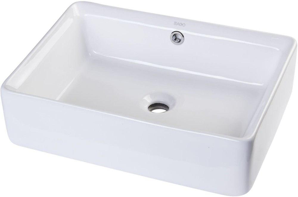Eago BA131 19-5/8 Inch White Rectangular Vessel Bathroom Sink