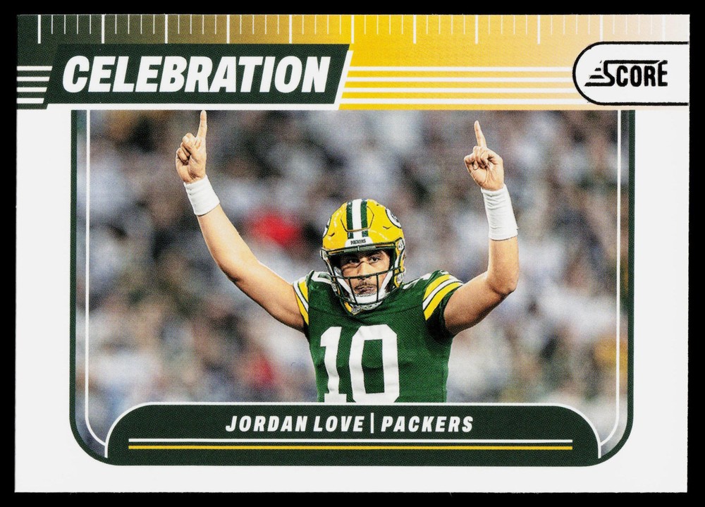 Jordan Love 2024 Score Celebration Green Bay Packers NFL Card C-JLE  