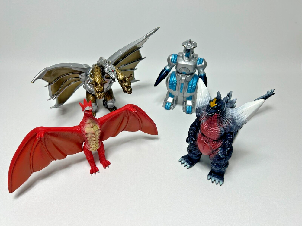 BANDAI 1998 Space Godzilla Force Mogera Sofubi Vinyl Figure Godzilla 4-Piece Set